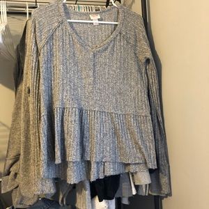 mossimo peplum henley